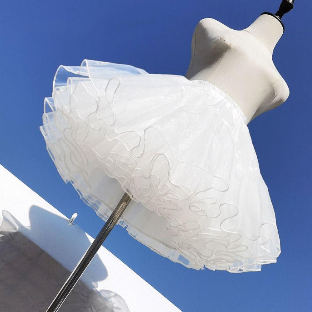 4 Layer White Petticoat Lolita Bottoms Skirt Support New Boneless Puffy Skirt