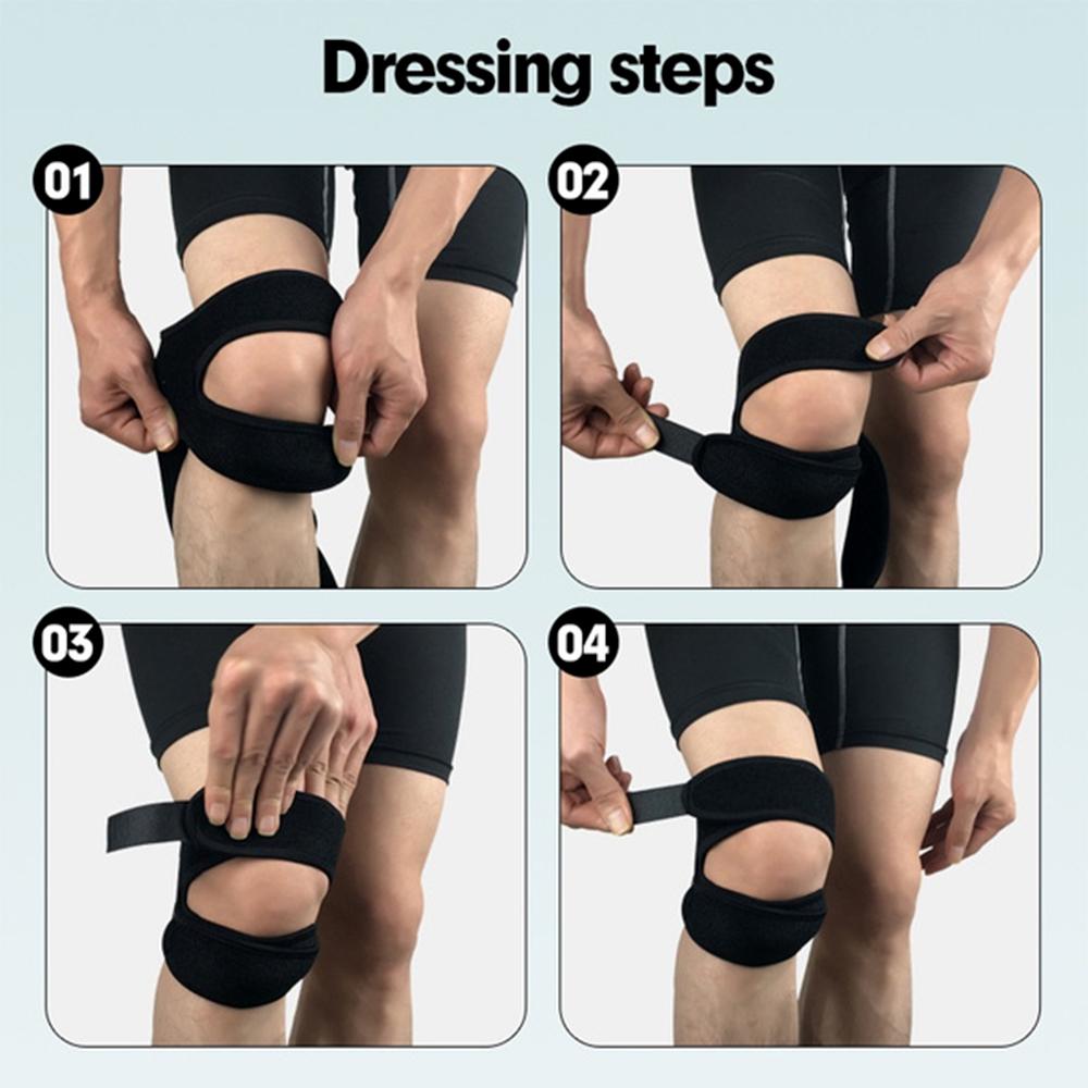 1Piece Adjustable Patella Knee Strap with Double Compression Pads Knee Support Running Basketball Football Cycling Tennis Yoga