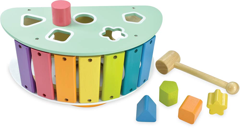 Игрушка Качалка Развивающая Деревянная Музыкальный Молоток Подарок на День Рождения для Годовалых Edutē i'm Toy, Игрушка, Инструмент, Игрушка, Пазл на Сопоставление Форм, 1-2
