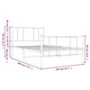 Metal Bed Frame with Headboard and Footboard White 100x190 cm