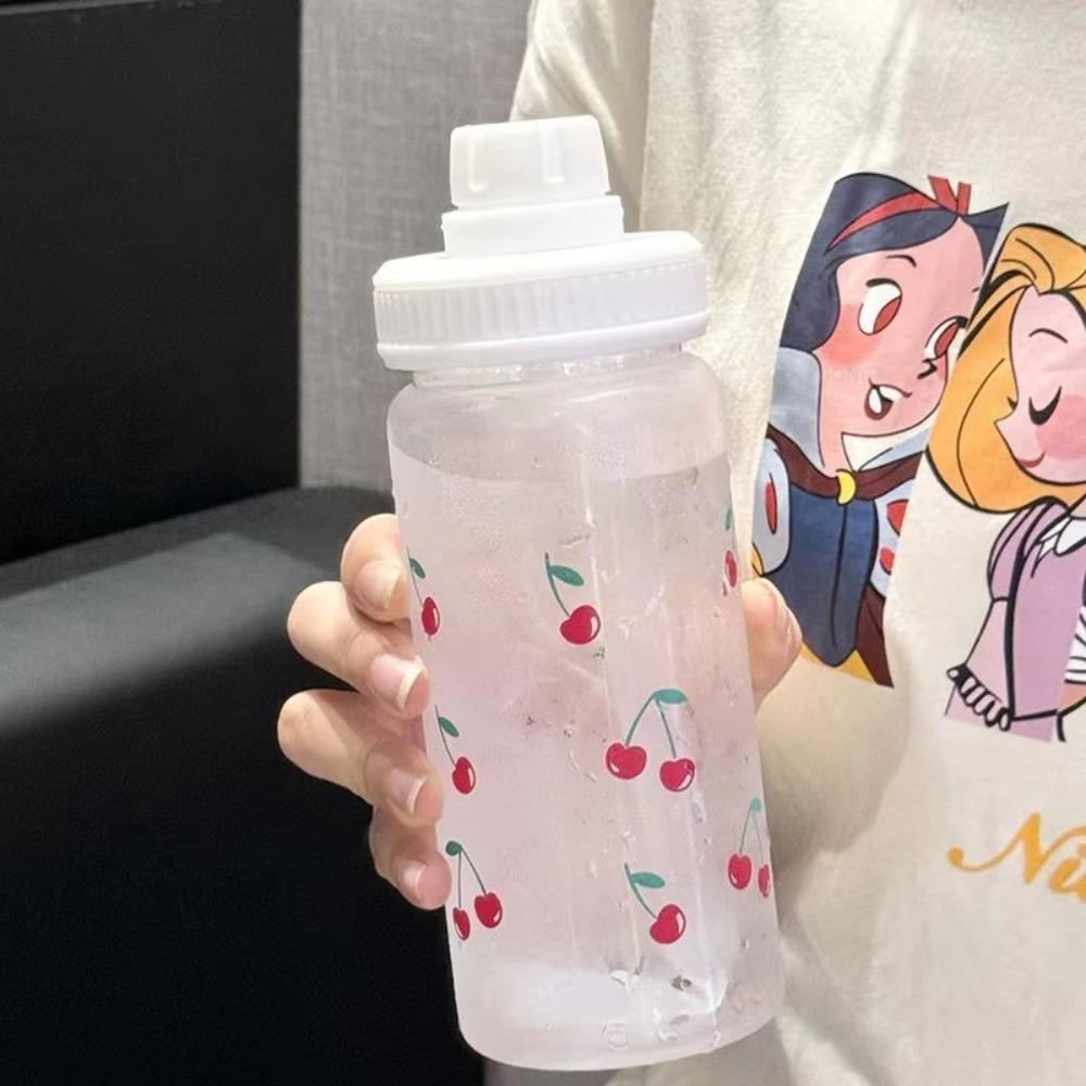 Frosted Design Plastic Water Bottle 500ML Coffee Cup Portable Juice Drinkware Daily Hydration