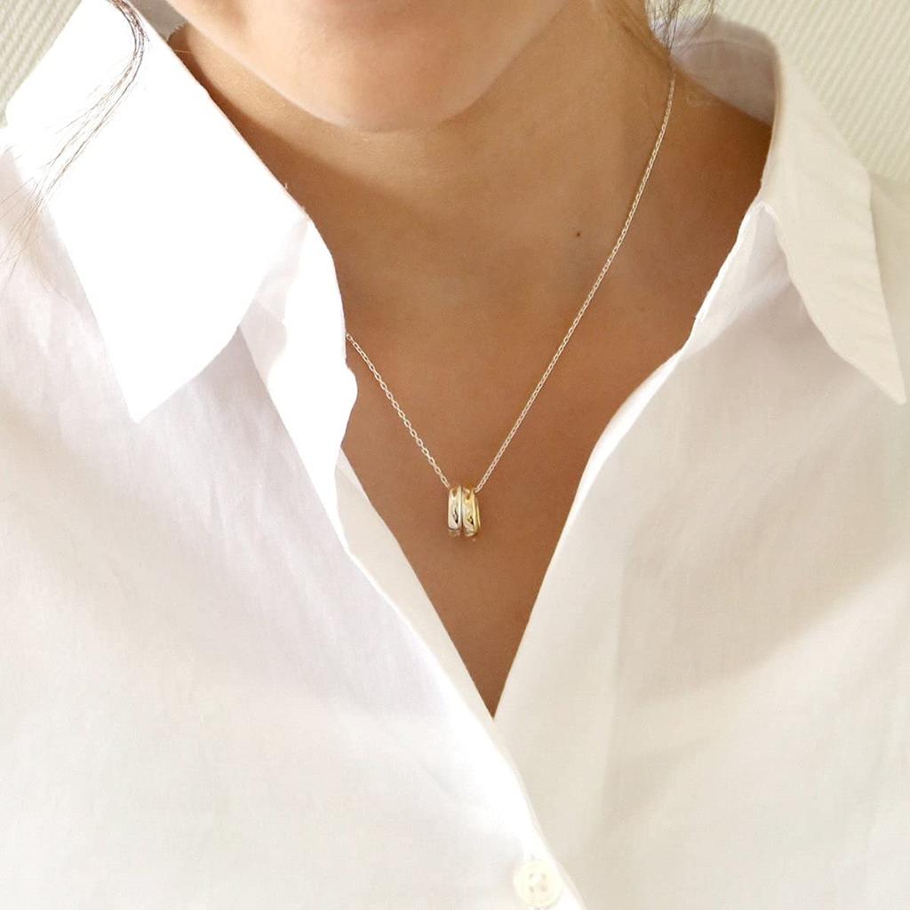 THE KISS Winnie the Pooh Pair Set of Men and Wrapping Bag BOX Included [The Kiss] [Disney Collection] & Piglet/Silver Necklace, 2, Women, Couples,