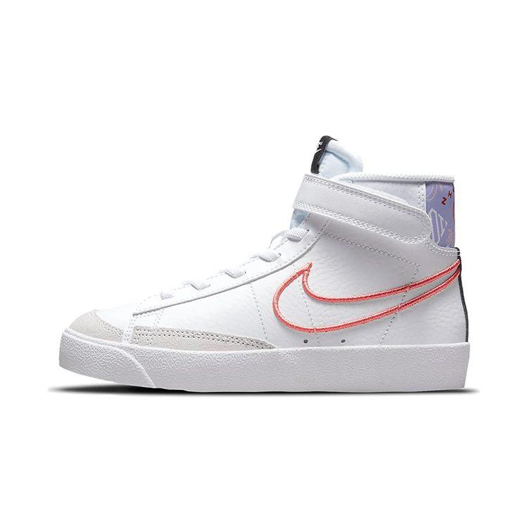 Nike Кроссовки для скейтбординга Blazer 77 SE, износостойкие, нескользящие, средней высоты, Бело-серо-фиолетовые DJ0266-100