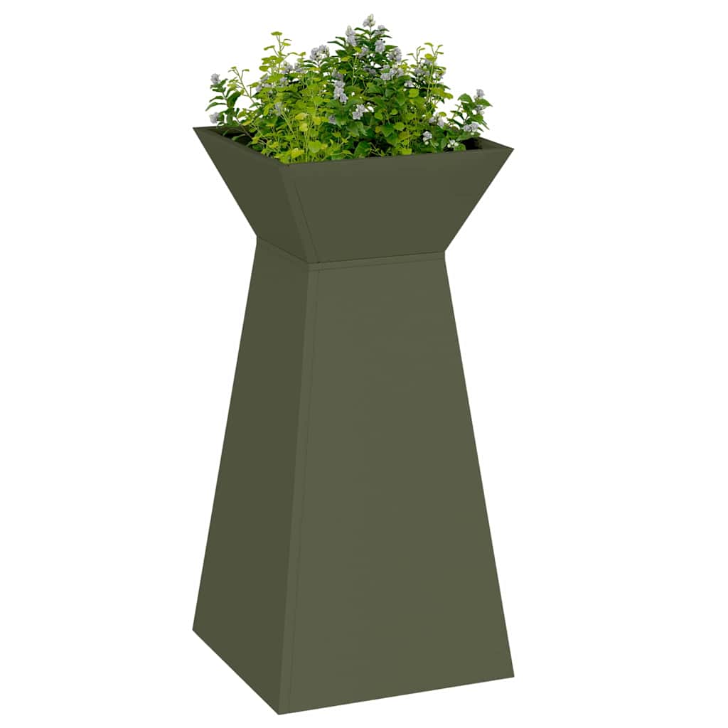 Column Planter 2 pcs Olive 35 x 35 x 73 cm