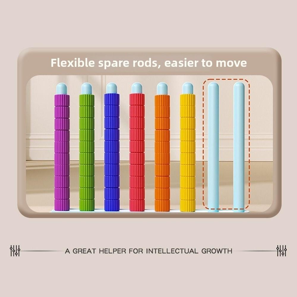Plastic Stacking Rainbow Rings Educational Toy Reusable Color Matching Toy Home Play