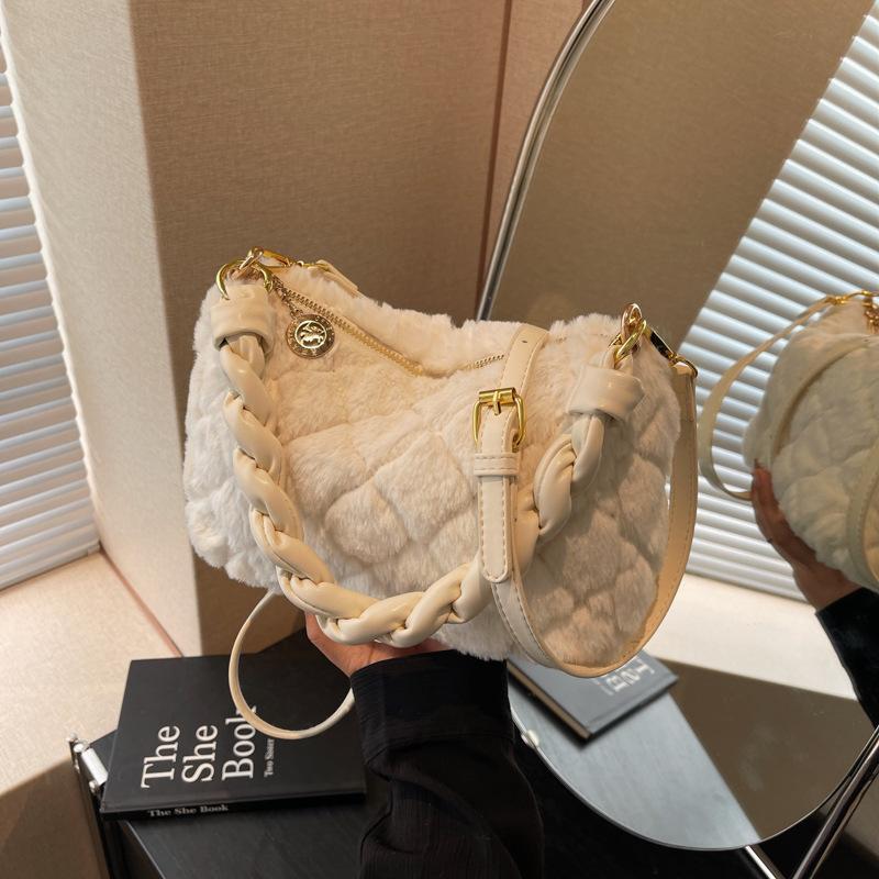 Популярная сумка-тоут женская осенне-зимняя новая модная плюшевая сумка через плечо сумка-мессенджер для通勤