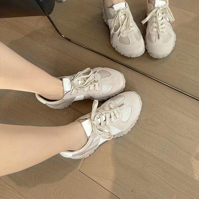 Кожаные ретро немецкие тренировочные туфли женские 2025 весна и лето новая расцветка универсальные повседневные спортивные туфли внутренняя высота увеличивается Forrest