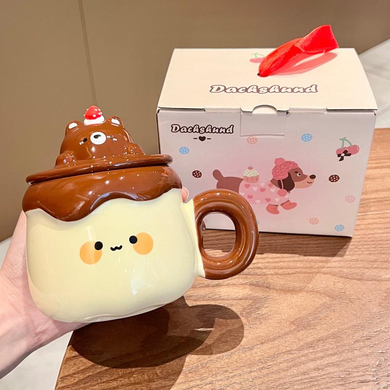 Подарки на день рождения для девочек, милые кружки для молочного пудинга фуфу, парные керамические чашки для питья, сувениры для девушки