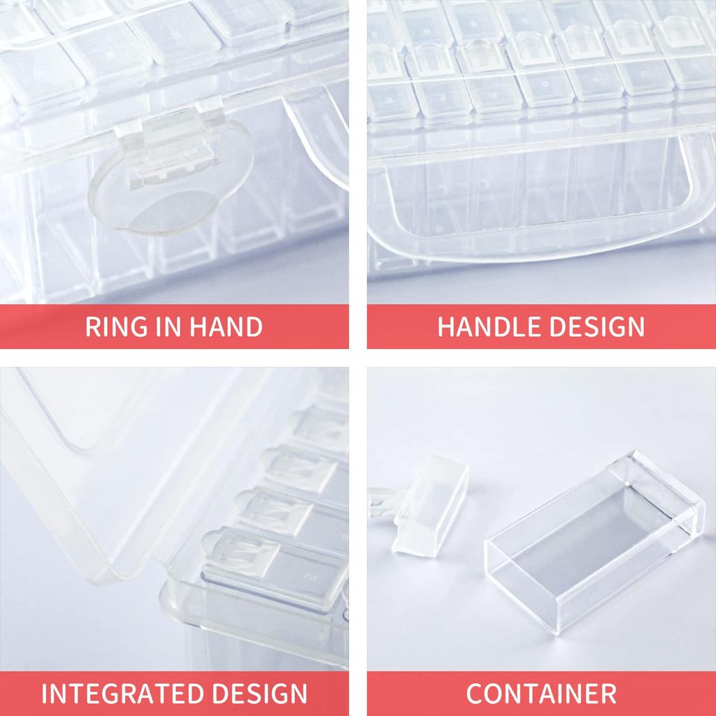 64 84 сетки коробка для хранения алмазной живописи портативный органайзер для бисера чехол DIY дизайн ногтей пластиковый контейнер