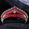 Bridal Wedding Crown Headband Headband Wedding Korean Red Crystal Birthday Photo Accessories