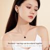 Серебряные серьги-гвоздики 'Четырехлистный клевер'