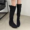 Boots Women's Over-the-Knee Boots 2025 Autumn and Winter New Tall Women's Boots Suede Folded Stacking Boots Inner Height Boots