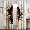 Dominating Tiger 3D Digital Print Curtain Fabric Living Room Bedroom Home Environment Landscaping Curtain Fabric Two Panels