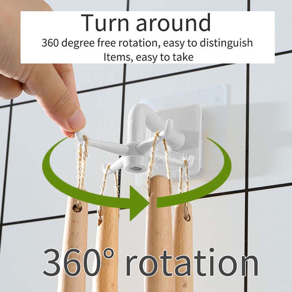 Самоклеящиеся кухонные крючки, с вращением на 360 градусов