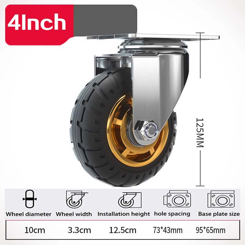 4Inch/5inch Universal Mute Casters 50KG Furniture Wheel Castor 360 Degree Trolley Wheels Replacement Office Chair Swivel Rollers