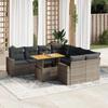 VidaXL Garden Furniture 9 Pcs with Grey Cushions Wicker Resin, Outdoor Sofa Set, Garden Lounge, Set 3327021
