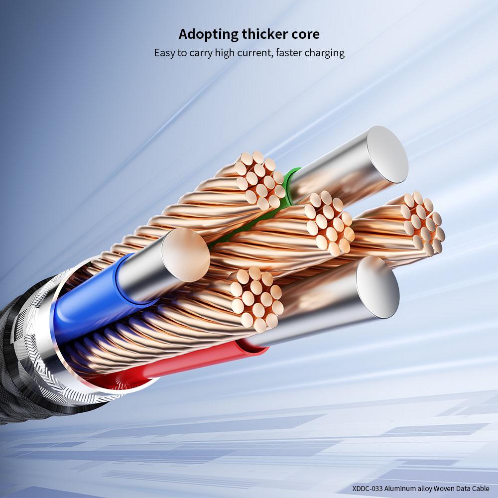 XUNDD XDDC-033 1m Aluminum Alloy Braided USB-C to USB-C Data Cable Phone Fast Charging Wire