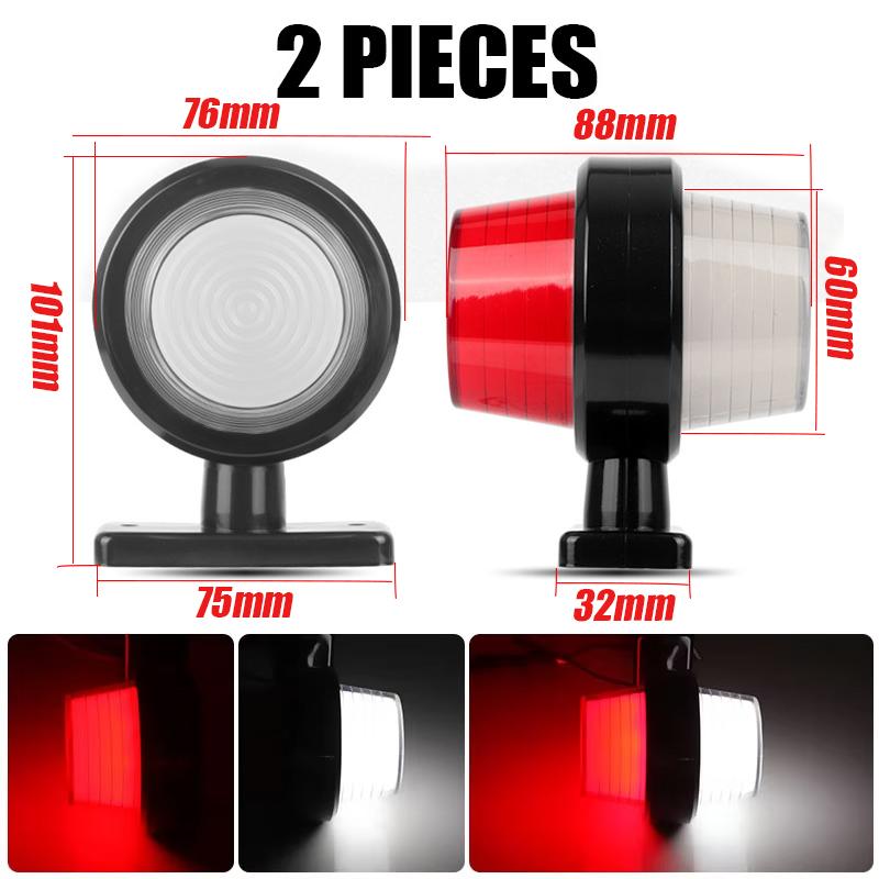 Dual face Truck Trailer LED Side Marker Indicators Light Clearance Rear tail lamp 12V 24V for RV Van For Volvo truck For Scania