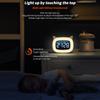 Kids LED Alarm Clock Night Light Stepless Dimming Cute Cat Ear Digital Clock Bedroom Bedside Electronic Desktop Clock Music Wake Up Children