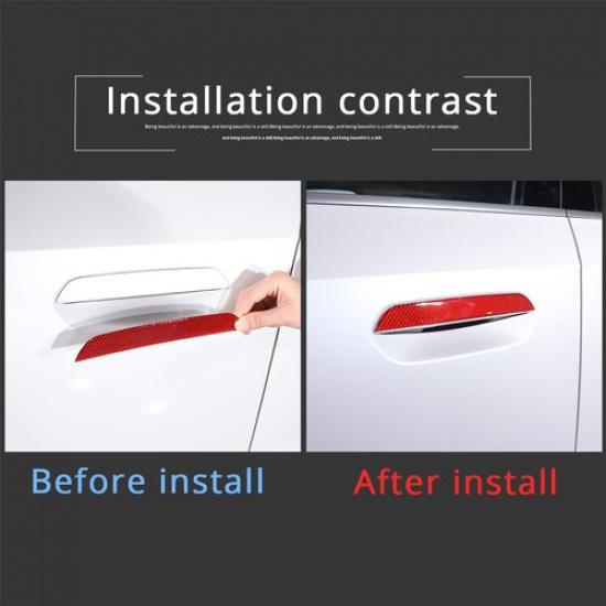Red Carbon fiber Exterior Door Handle Cover Trim Sticker For BMW X1 U11 -24