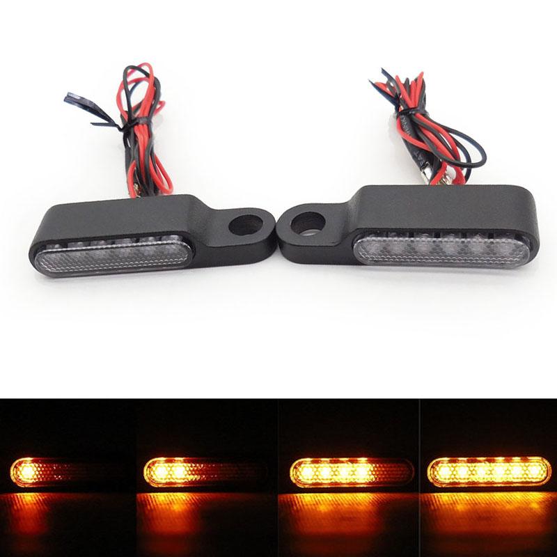 12V Scooter Motorcycle Indicators LED Turn Signal Light Handlebar Amber signal lamp Blinker Aluminum Alloy Black/Chorme