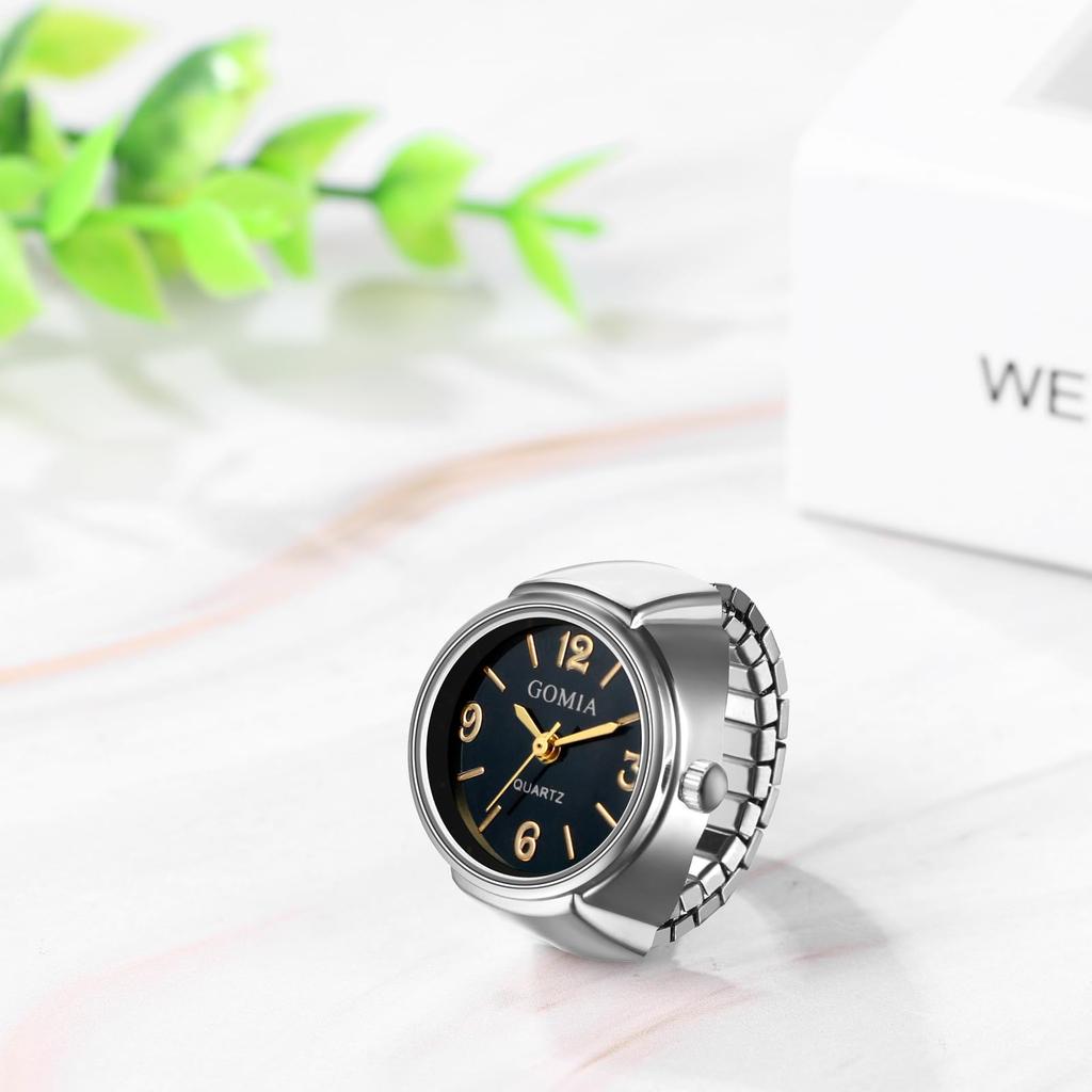 Ring Watch Stainless Steel Free Size Color Changing Ring Watch Analog Waterproof Quartz Watch Fashion Accessory Birthday Christmas Day Present