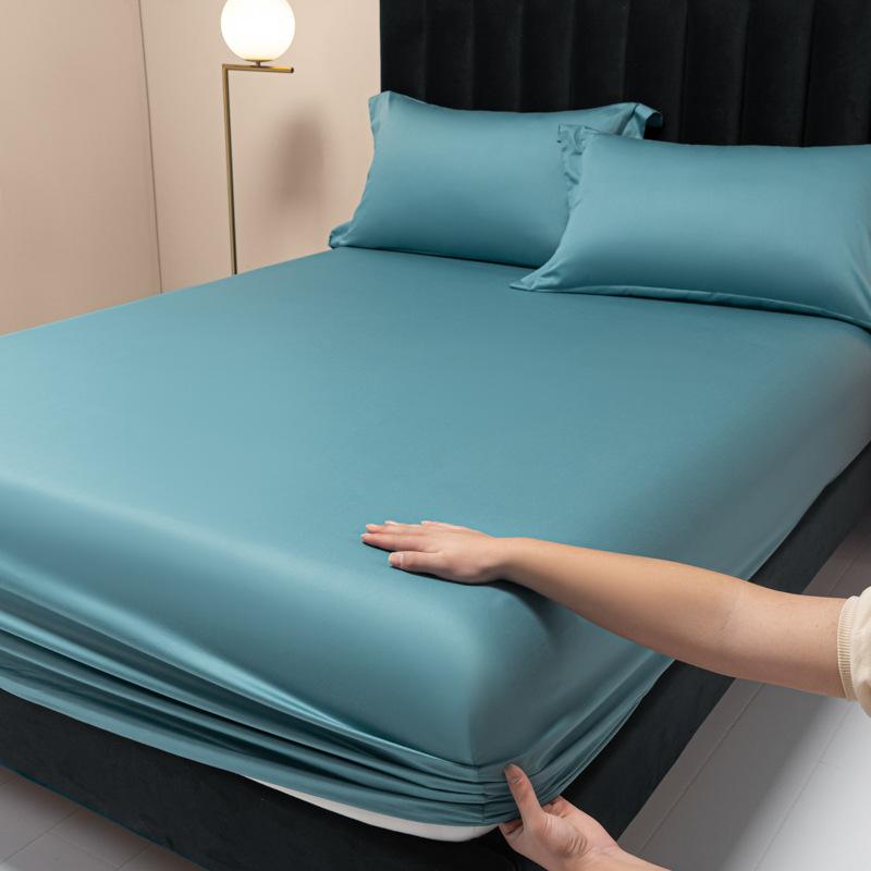 Новая цельная простыня из длинноволокнистого хлопка с 100 нитями, сплошной цвет, легкий роскошный защитный чехол для матраса
