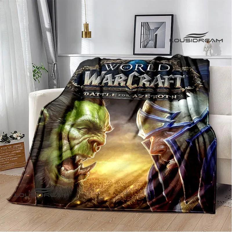 Игровой мир World of Warcraft Печатное одеяло Детское теплое одеяло Фланелевое мягкое и удобное одеяло Домашнее дорожное одеяло Подарок на день рождения