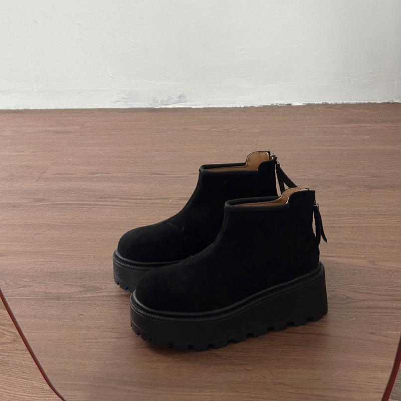 Осень Зима Винтажные Теплые Хлопковые Женские Ботильоны Модные Ботильоны на Платформе с Увеличением Высоты Плюшевые Короткие Ботинки botines para mujeres