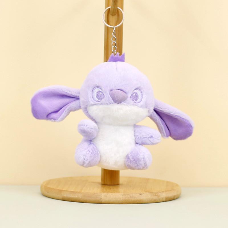 Adorable Stitch Plush Keychain Purple Cute 12cm Short Plush Toy For Bags