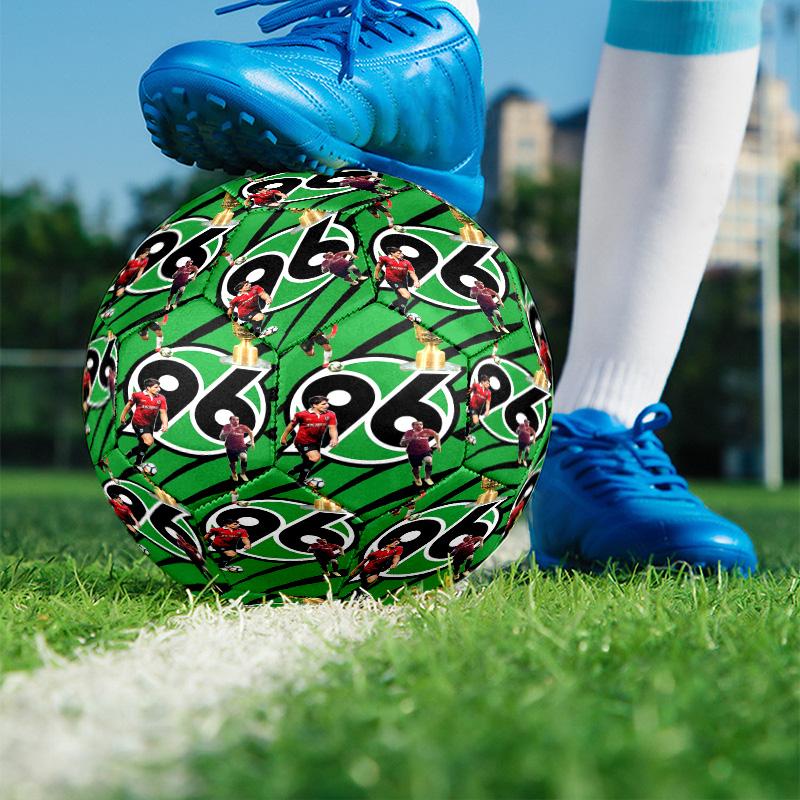 Hannover 96 Football Print Size 5 Soccer Ball, PU Wear Resistant Football for Match Training and Daily Practice, Birthday Gift for Soccer Fans