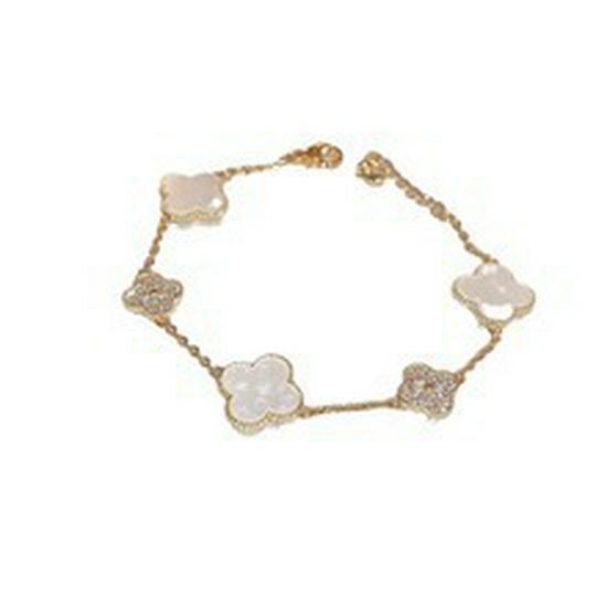 Изысканный браслет из бусин с бриллиантами в виде четырехлистного клевера - Женские роскошные универсальные украшения