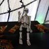 Swing Leg Skeleton Figurine Sitting Skull Resin Statue Sculpture Home Office Desktop Garden Decoration Ornament Halloween Birthday Gift