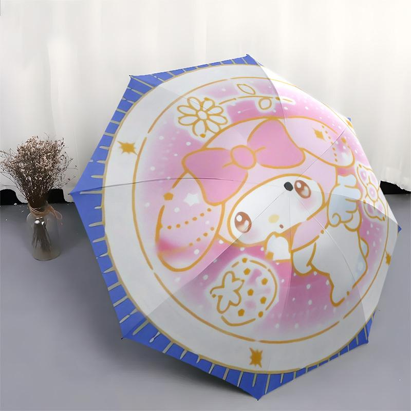 1pc My Melody Pastel ArtworkUmbrella with Plastic Handle,Suitable for All Seasons Home Travel Outdoor UmbrellaSanlio145