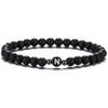 6MM Natural Frosted Agate Bracelet for Women Man Handmade Beaded Letter Bracelet Fashion 26 Letter Personality Couple Jewelry