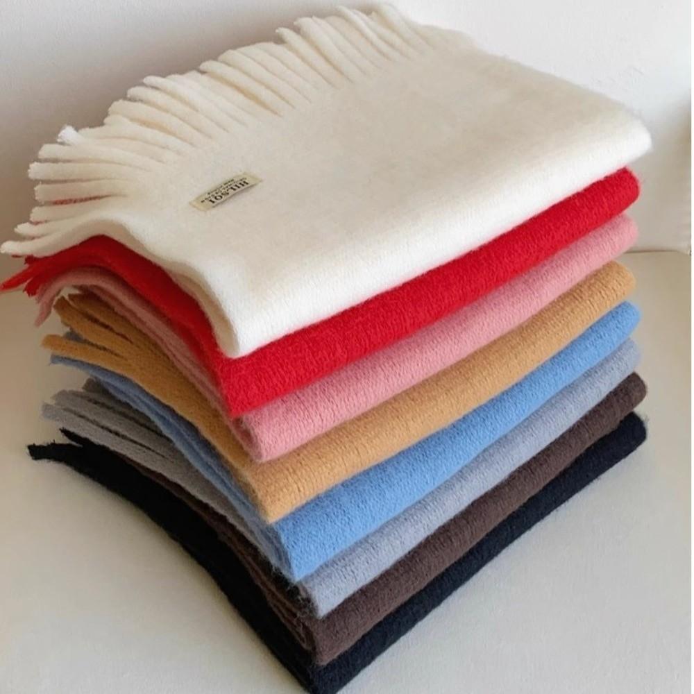 Thicken Winter Cashmere Scarves Plush Long Shawl Simple Winter Wool Scarf Autumn Winter