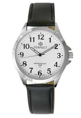 Perfect Men' 431 Silver Case, White Dial, Black Strap