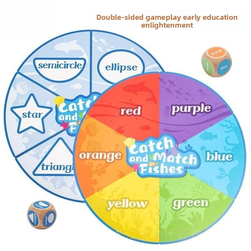 Wooden Fishing Magnetic Puzzle Toy With Color Matching For Kids Play Educational