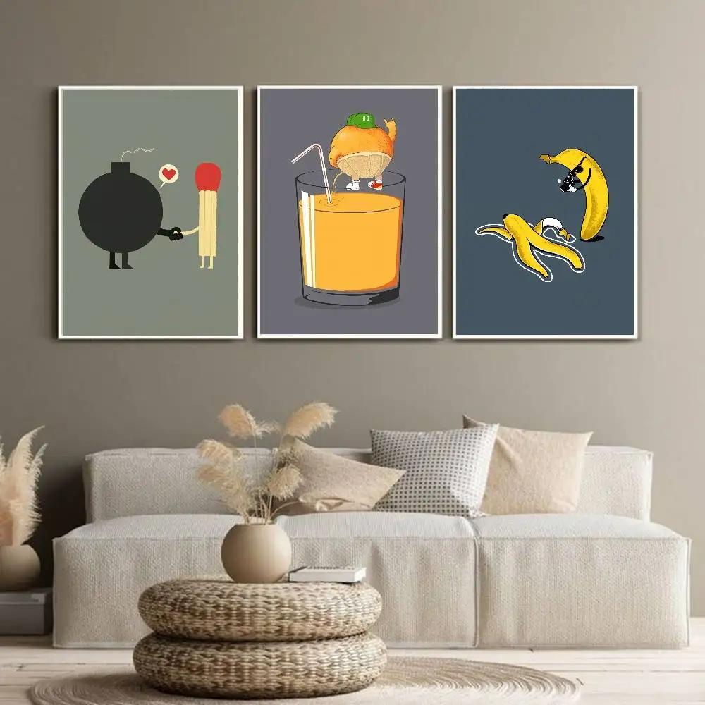 Funny Food Fancy Art Poster Home Living Bed Room Bar Hallway Sticky Wall Art Printing Waterproof Aesthetic Decor