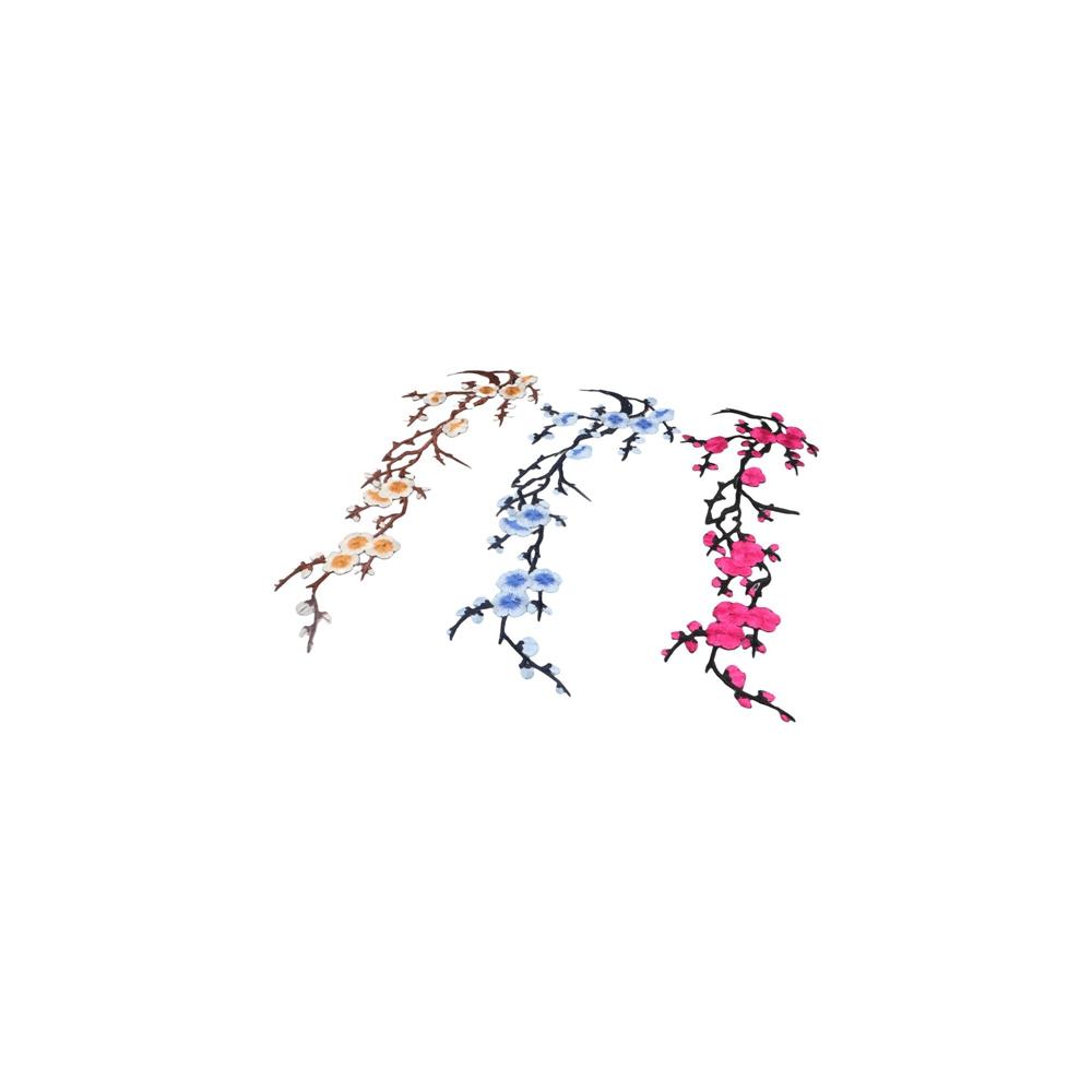 Вышитая аппликация «Цветок сливы» самоклеящаяся наклейка на одежду тканевые нашивки украшение на сумку