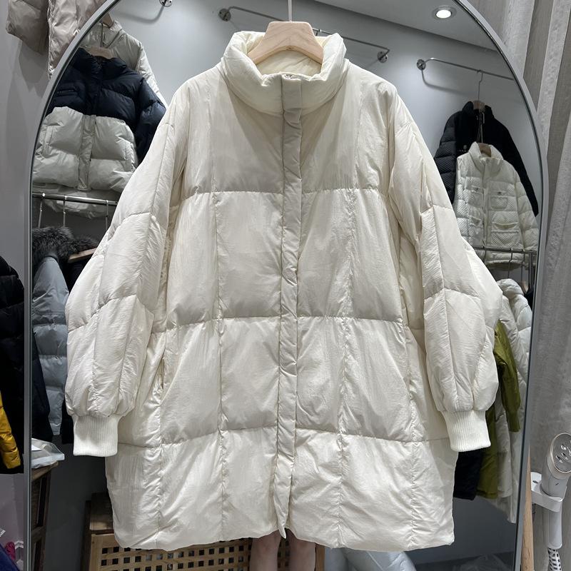 Куртка-пуховик с рукавами «летучая мышь», женская, средней длины, свободная, модная, большого размера, теплая, зимняя, парка