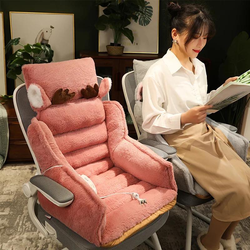 Chair One-piece Cushion Office Sedentary Butt Mat Student Seat Back Cushions Waist Support Chair Backrest Mat Home Decoration