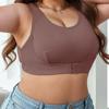 Европейский и американский спортивный большой размер удобный бесшовный бюстгальтер пуш-ап без косточек с регулируемой застежкой спереди, формирующий, с красивой спинкой, нижнее белье