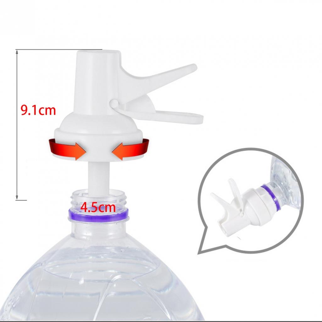 White Plastic Water Dispenser Valve For 5L Water Bottles Home Outdoor Use