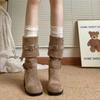 Мода 2024 года, женские зимние новые модные дизайнерские простые однотонные полусапожки для отдыха на природе, прогулок, шопинга, женские официальные сапоги
