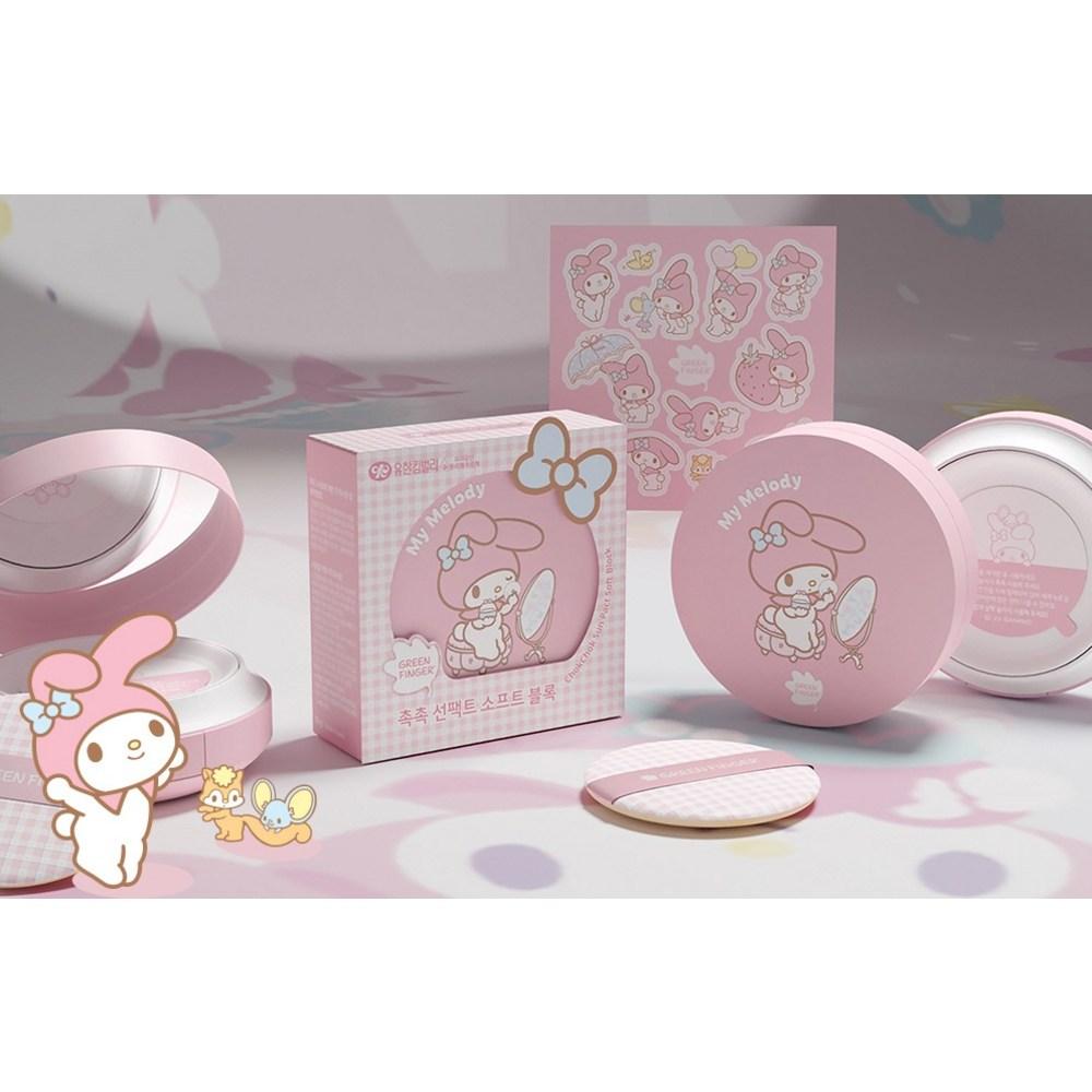 Green Finger Moist Sunpact Soft Block My Melody Edition SPF 50+ PA++++ 16g + My Melody Sticker Set, 1 Set