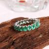 Классический дизайн всего тела с драгоценными камнями, натуральный зеленый изумруд, кольцо S925, серебряное светлое роскошное благородное ювелирное изделие с настоящими драгоценными камнями, подарок для женщин