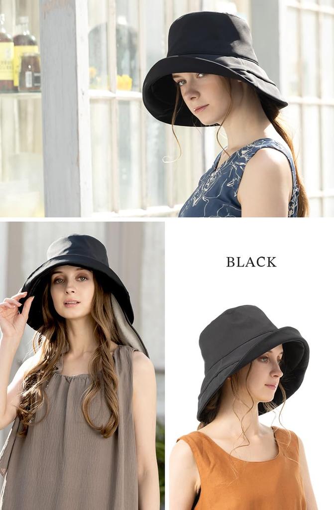 Шляпа от УФ-лучей Большая Широкая УФ Шарман Премиум Пакет со льдом Шея УФ Подбородок Регулируемый размер Длинные поля x [Loo&c] Loo&c Женщины, 100% Затемнение, Защита, Размер,