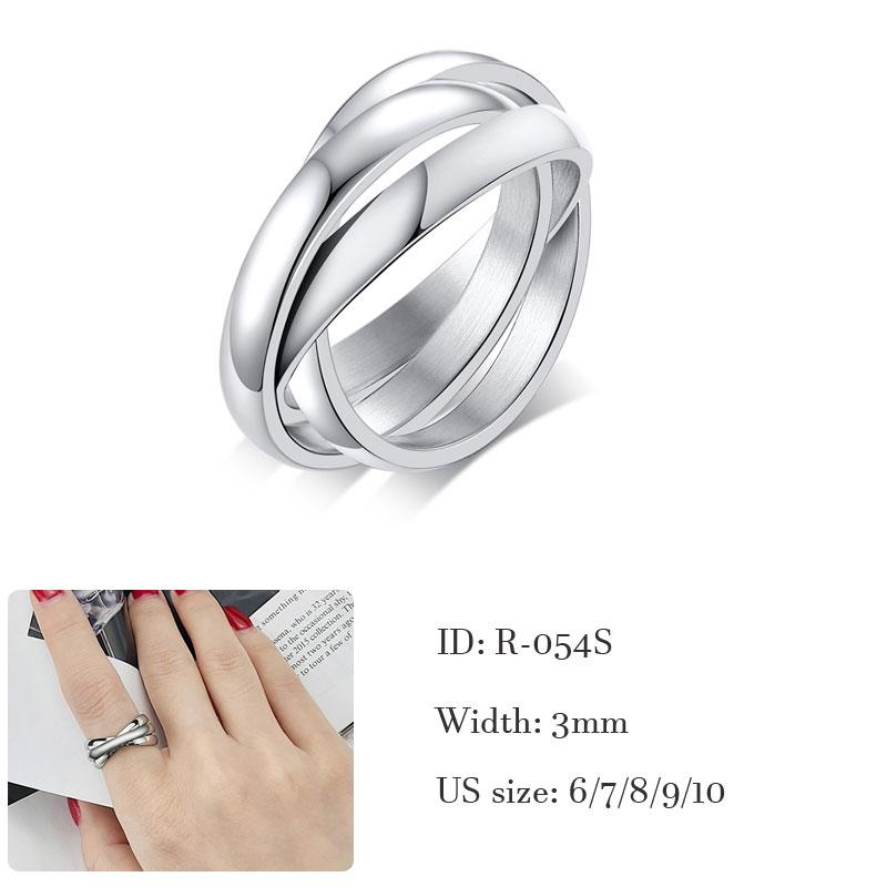 Love Faith Hope Triple Interlocked Engagement Rings for Women Stainless Steel Wedding Promise Gift
