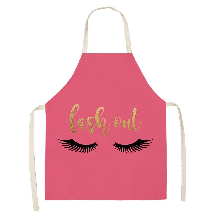 Eyelashe Love Pattern Aprons Home Cooking Kitchen Apron Cook Linen Adult Bibs Waist Baking Barista Aprons Cleaning Tools Tablier